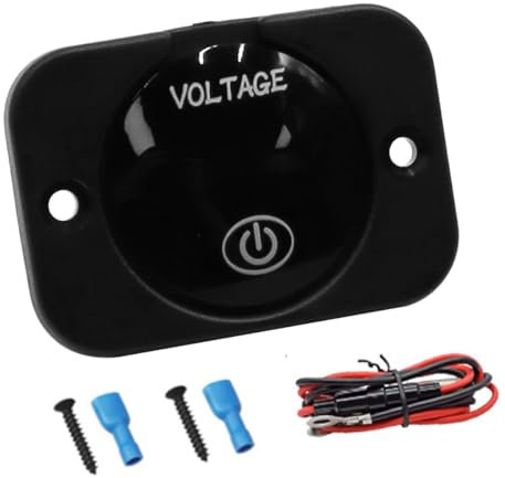 Ieron Voltmetro Digitale a LED 12V, Tester per misuratore di Tensione Impermeabile Tester per Batteria con Schermo Digitale a Luce Verde Pannello Touch per Auto Barca Moto Camion Camper