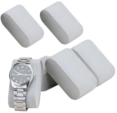 UPSTORE 6 almohadas para exhibición de relojes, cojines de pulsera, soporte suave de terciopelo para joyas, caja de reloj, organizador de almacenamiento de joyas