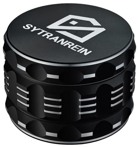 Sytranrein Macinaspezie Premium 4 pezzi con raccoglitore per polline, macinino in metallo da 2,5 pollici per erbe secche e spezie
