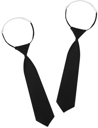 Cravatte Nere da Donna,2 Pz Lunghe JK Cravatta Al Collo Regolabile Finta Strette Regolabili con Elastico