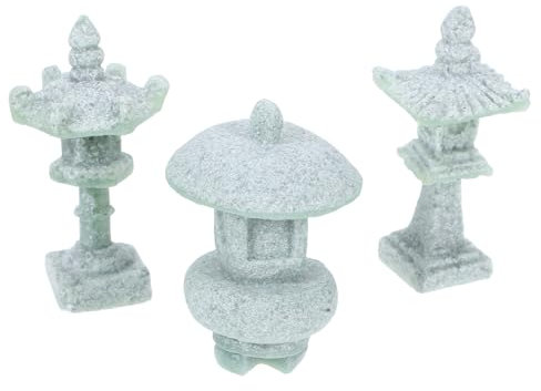 HANABASS 3piezas Linterna De Piedra Japonesa Estatua De Pagoda Miniatura Decoración De Jardín para Patio Linternas De Estilo Oriental para Micropaisaje y Bonsái