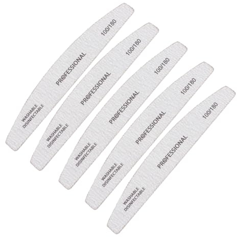 Mipcase Bloque Pulidor para Uñas 5 Piezas Limas 100/180 de Eva y Esmeril para Manicura y Cuidado de Uñas Naturales y Postizas