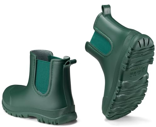 GINNI Bottes de Pluie Enfant Imperméables Bottes en Caoutchouc Légères et Antidérapantes à la Cheville pour Filles et Garçons