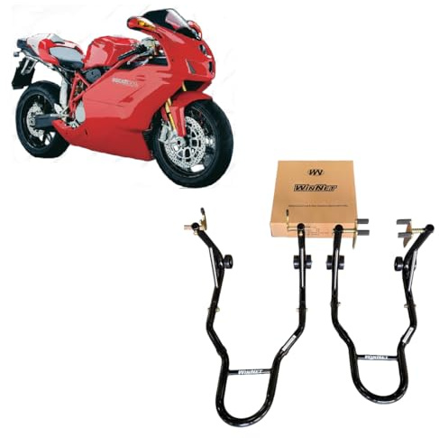 Coppia 2 Cavalletti alzamoto alza moto compatibili con Ducati 749 999 per alzare sollevare la ruota gomma anteriore e posteriore davanti