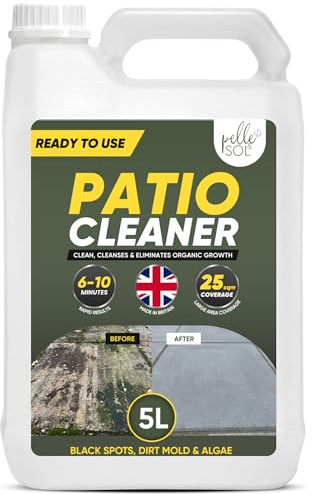 Pelle & Sol 5L Outdoor Patio Cleaner - Deep Cleaning Moss Remover & Decking Cleaner for Patio, Driveway, Path, Concrete Block Paving for Slip-Resistant Outdoor Surfaces