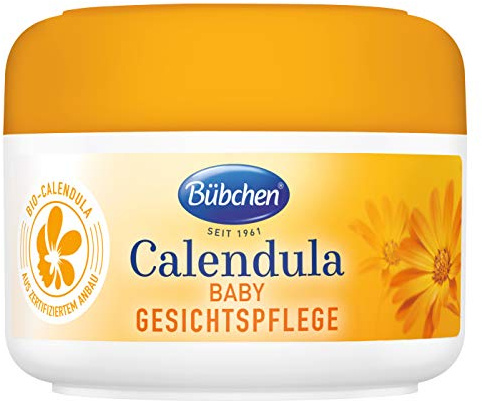Bübchen Calendula cura del viso, con calendula biologica per proteggere la pelle sensibile del bambino, confezione da 1 (1 x 75 ml)