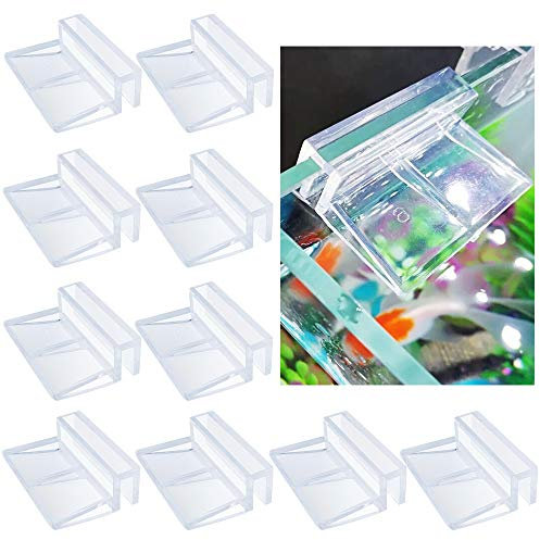Chudian 10 Stück Glasabdeckungs-Clips für Aquarien, Acryl Aquarium Glasabdeckung Halter Aquarium Abdeckung Halterung Unterstützung