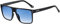 H HELMUT JUST Lunettes de Soleil Verres Bleu Homme Carrée Vintage Verres en Nylon Monture en TR90 Branche en Acétate