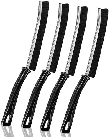 4 spazzole per la pulizia delle fessure con setole dure, spazzola rigida Crevice Cleaning Brush, spazzola a mano con fessura lunga, spazzola per la pulizia delle scanalature delle finestre, spazzola