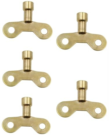 JJLFresheners 5Pcs Yellow Radiator Plumbing Bleed Bleeding Key Solid Brass Radiator Plumbing Keys Metal For Venting Air Switch Spool Radiator Keys For Bleeding Old Home Radiator Wrenches Hand Tools