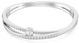 Swarovski Bracelet-jonc Hyperbola, Tailles variées, Blanc, Métal rhodié