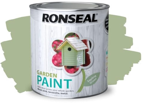 ARUUJ - Garden Paint, Fence Paints, Weather Resistant Outdoor Matt Paints, Water Based Paint For Sheds, Metal, Terracotta, Easy to Apply, Long-Lasting Colour & Protection (Sapling Green, 2.5L)