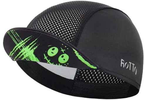 ROTTO Cycling Cap for Summer Lightweight Cooling Helmet Liner Caps with Visor Breathable Sweat Absorption