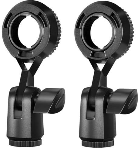 2 Pcs Adjustable Mic Shock Mount Microphone Holder Clip Mic Stand Adapter Compatible with Stand Devices with 3/8 Conversion Nut for Microphone Stands