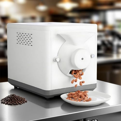 1000g Automatisk Kafferostare, Kaffebönsrostmaskin, Kommersiell Kafferostare med Temperaturkontroll & Timer White