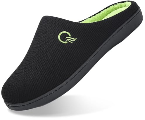 Mishansha Ciabatte Casa Invernali Uomo Pantofole Memory Foam Caldo Comode Antiscivolo Home Scarpe Interno e Esterno Nero 40/41