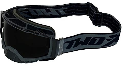 TWO-X Cross-Brille - Motocross mit Getöntem Schwarzen Glas - Kratzfeste Enduro & Downhill Schutz-Brille - Atom - Outbreak-Grau
