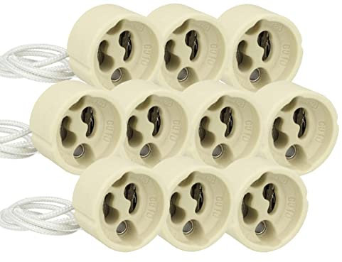10 portalampada ceramica per lampada alogena o LED (GU10 220V)