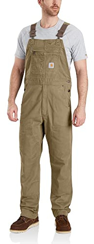 Carhartt Robuste, Flexible Latzhose aus Segeltuch mit lockerer Passform - Farbe Dunkles kaki - Größe W46/ 32