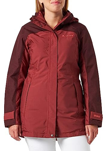 VAUDE Skomer II Winterparka Damen – Winterjacke Damen wasserdicht, winddicht & atmungsaktiv, wattierte Outdoorjacke Damen mit PrimaLoft Isolierung & Eco Finish – in Rot, Größe: 46