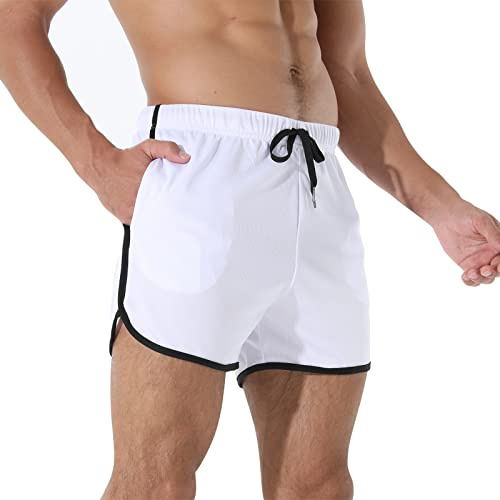 Adigaber Sportshorts för män, snabbtorkande, korta byxor med ficka, fitness, träning, utomhus, sportbyxor med elastisk midja