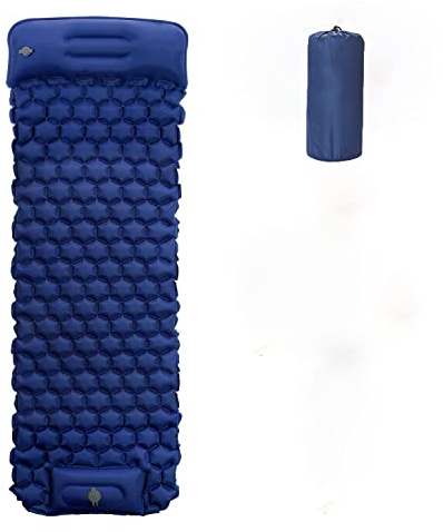VR7 Camping Mat 6cm Thick Self Inflating Camping Mat for Outdoor Hiking, Lightweight Foam Roll Mat camping for Sleeping, airbed Sleeping mat Ultralight compact for backpacking (Navy)