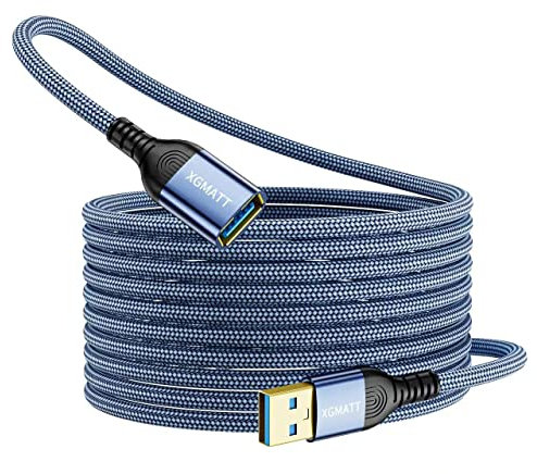 XGMATT Long USB 3.0 Extension Cable 4M,USB A Male to A Female Cable USB Extension Lead High Speed Data Transfer Compatible for Printer, Scanner, Camera, Keyboard, Card Reader, Hard Drive,Blue