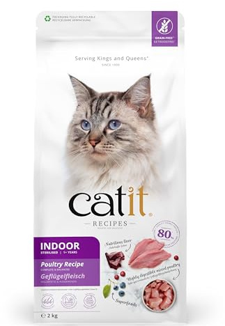 Pienso para Gatos INDOOR/ ESTERILIZADO Catit Recipes -Receta de Aves, 2 kg