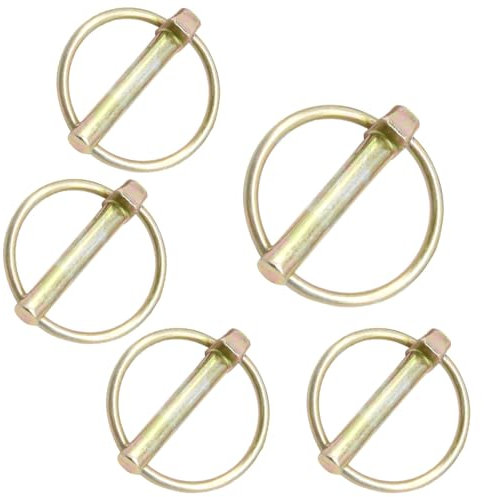 Hocansen Lot de 5 goupilles pliantes rondes 0,8 x 4,5 cm avec anneau - Assortiment de boulons pour pelouse, jardinage, agriculture (8 x 45 mm/OX)