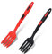 2 Stück Kochgabel Silikon, Multifunktional Kochgabel Spaghettigabel Hitzebeständig Antihaftbeschichtet Mixgabel für Küche Kochen Backen Rühren Mischen Servierutensilien (Rot, Schwarz)