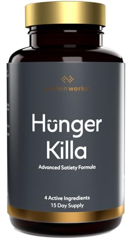Hunger Killa, Science-Backed & Natural Appetite Suppressant, Supports Weight Loss, Feel Fuller for Longer, with Glucommanan, Inositol, Ginger Extract & Chromium, Vegan, 90 Capsules | Protein Works