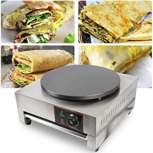 Macchina for pancake commerciale, Crepiera elettrica commerciale da 16, Forno for pancake in acciaio inossidabile da 3000 W, Rivestimento antiaderente for uso alimentare, Temperatura regolabile