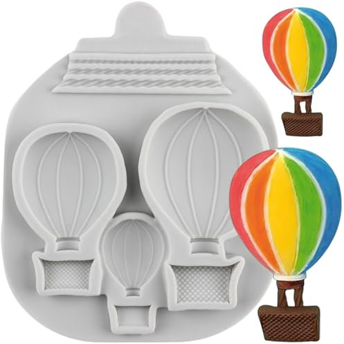 MINFEIDMS Hot Air Balloon Silicone Fondant Moulds for Sugar Cake Decorating Cupcake Topper Chocolate Gum Paste Candy Polymer Clay