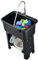 DSKJHI Mobile Spüle Freistehende Spülbecken Spültisch Tiefe 27 cm aus Kunststoff mit Armatur für Waschküche Keller Outdoor Garten Werkstatt Garage Möbel(Schwarz,S)