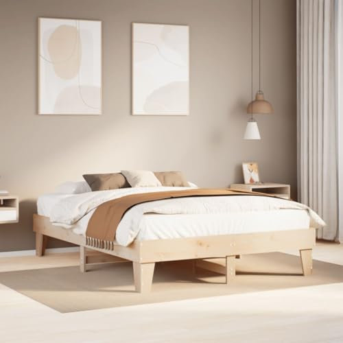 ShGaxin Sängstruktur utan madrass vit furuträ 140 x 200 cm, sängbotten, sängstruktur, sängram, sängram, sängram, sängsäng, sovsal - 855355