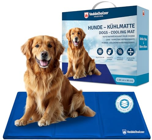 Veddelholzer Tapis rafraîchissant (L) pour Chien Extra épais, résistant aux Rayures, Auto-refroidissant sans électricité, Parfait pour l'été et Les Voyages pour Chiens de Petite, Moyenne et Grande