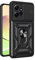 UPLAI Funda para Realme GT 7 5G / Realme GT 7T, Ultra Delgado Antigolpes Armadura Carcasa con Deslizar Cámara Cover y Soporte Anillo Magnética, PC+TPU Duradero Estuche Caso.Negro