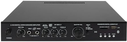 HiFi VerstäRker 300 Watt Verstärker Stereo Amplifier, Endstufe HiFi VollverstäRker Mit Fernbedienung für PC Büro Gaming Heimkino Schwarz