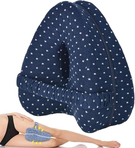 Revoget Hip Alignment Pillow - Revoget Alignment Pillows for Side Sleepers, Sciatica Pain Relief Pillow, Smooth Spine Alignment Pillow, Leg Pillows for Relieving Leg,Back, Knee Pain (Navy)