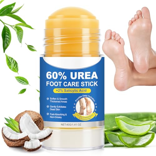 Crema Urea 60%, Crema para Pies Secos y Agrietados, Barra Reparadora Talones Agrietados, Manos y Codos, Suaviza Callos y Grietas, 40g (1PC)