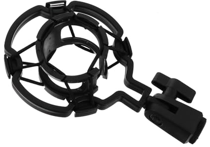 UTHCLO Soporte de Micrófono de Condensador Plástico Negro Clip de Suspensión Antivibración para Montaje en Brazo, Amortiguador Antivibración para Estudio de Grabación