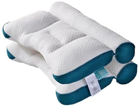 Feng Shui， Pinnoize kudde Uppgraderad version Ergonomisk gåsdunkudde, nackbelastningsavlastning (grå)