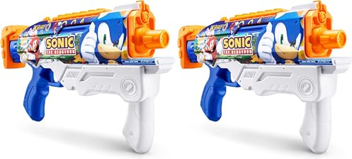 XSHOT ZURU Water Fast-Fill Skins Sonic The Hedgehog Hyperload Water Blaster, Jouet d'été pour Piscine en Plein air, 5.51 cm x 2.17 in x 13.48 in (Lot de 2)