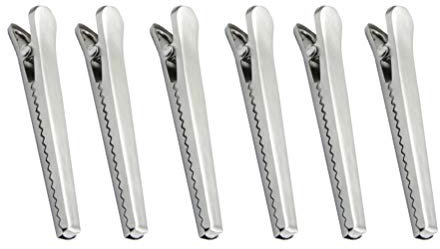 BESTONZON 6pcs Tütenklammern Edelstahl Lebensmittel Verschluss Clips Küche Kühlschrank Grip Clips