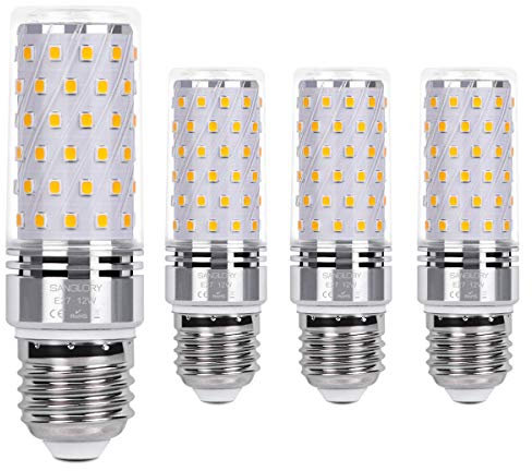 SanGlory E27 Maiskolben Led Lampe 12W E27 Led Mais Birne Warmweiß 3000K 1350LM Entspricht Glühbirnen 100W Nicht Dimmbar Energiesparlampe Kleine Edison-Schraube Kerze Leuchtmittel E27 (4er-Pack)