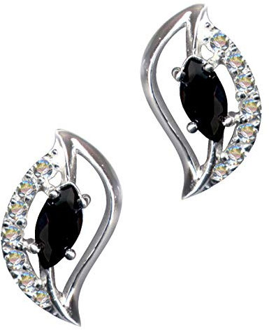 Örhängen äkta sterlingsilver 925 jugendstil svart zirkonium strass kärlek tro hoppet känslomässig symbol motiv stil objekt vit transparent, Sterlingsilver 925, zirkonstenar, zirkoniumkristall strass