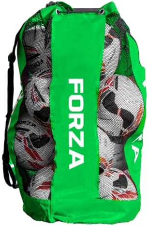 FORZA Premier Ball Carry Bag | Dragsko fotboll, basket, netball och volleyboll nätväska | 5 färger – slitstark utrustning kappsäck | 12 bollkapacitet – ny och förbättrad design 2026