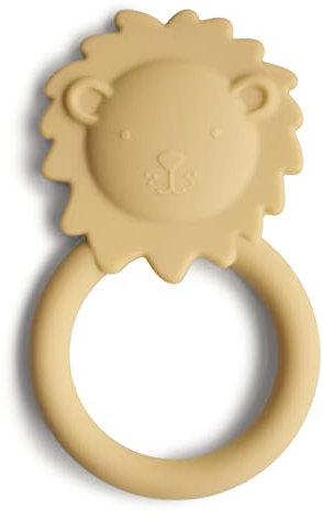 Mushie Beißring für Babys aus BPA-freiem Silikon | Fördert Sehsinn & Motorik Baby | Zahn Zubehör | Sicher & Hochwertig für Kleinkinder Kinder Jungs & Mädchen | Lion Design