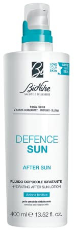 Bionike Defence Sun - Fluido Doposole Corpo Idratante per Pelli Sensibili e Intolleranti, Azione Riparatrice e Antiossidante, Riduce Rossore e Contrasta Secchezza della Pelle, 400 ml