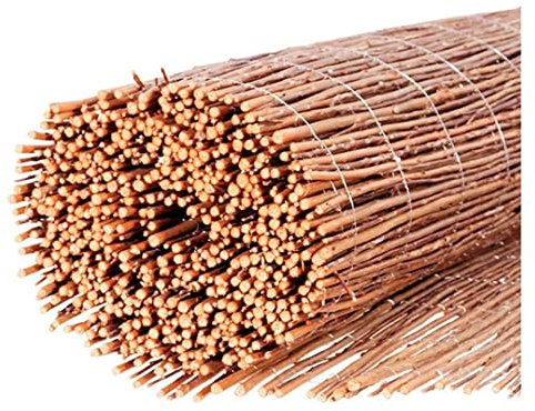 Weidenmatte Sichtschutz Natur Zaun 5 Meter Rollzaun Windschutz Höhe: ca. 50-120 cm – Ideal für Garten, Terrasse und Balkon oder Poolumrandung (90cm)